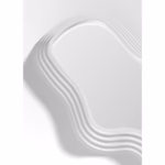 Oglinda de Perete, Flippy, Decorativa, pentru Baie, Dormitor, Sufragerie, Model Minimalist, Forma Asimetrica, 40.3x26 cm, Alb - imagine 2
