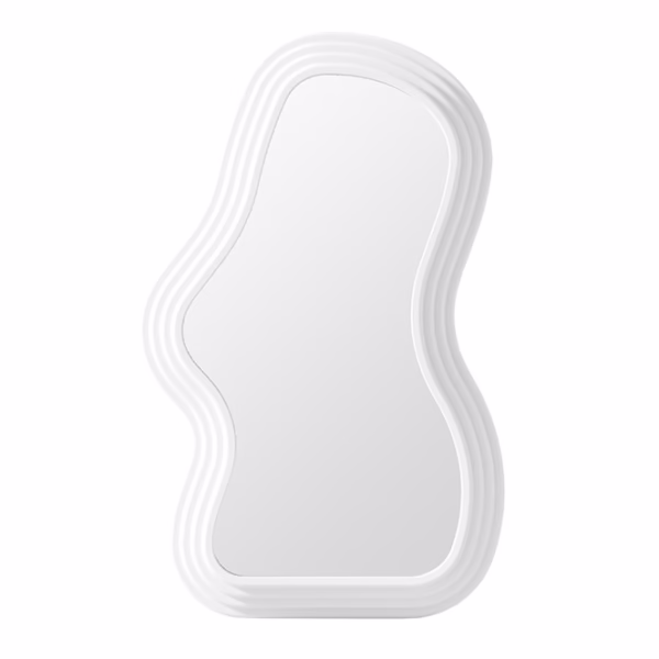 oglinda-de-perete-flippy-model-minimalist-forma-de-nor-alb-main-67a34462c0138 Oglinda de Perete, Flippy, Decorativa, pentru Baie, Dormitor, Sufragerie, Model Minimalist, Forma Asimetrica, 40.3x26 cm, Alb - imagine 1