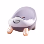 Olita pentru Copii, Flippy, +1an, Portabila, cu Capac, Model Prietenos, Non-Toxic, Compartiment Detasabil, cu 4 Picioare, Usor de Curatat, Mov Gold