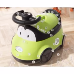 Olita pentru Copii, Flippy, +1an, Portabila, Design Masinuta cu Capac, Model Prietenos, Non-Toxic, Compartiment Detasabil, Usor de Curatat, Verde - imagine 4