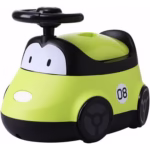 Olita pentru Copii, Flippy, +1an, Portabila, Design Masinuta cu Capac, Model Prietenos, Non-Toxic, Compartiment Detasabil, Usor de Curatat, Verde