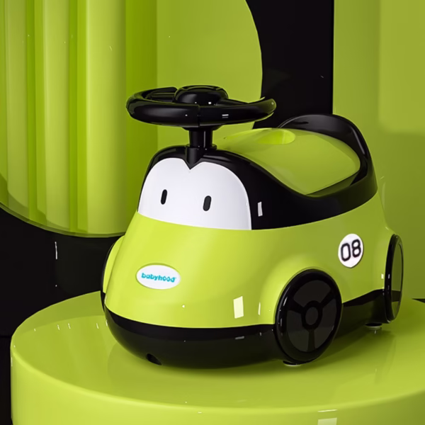 Olita pentru Copii, Flippy, +1an, Portabila, Design Masinuta cu Capac, Model Prietenos, Non-Toxic, Compartiment Detasabil, Usor de Curatat, Verde - imagine 6
