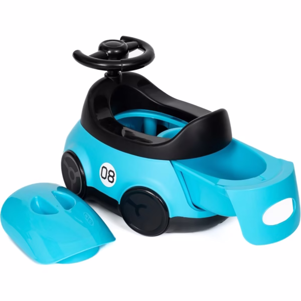 Olita pentru Copii, Flippy, +1an, Portabila, Design Masinuta cu Capac, Model Prietenos, Non-Toxic, Compartiment Detasabil, Usor de Curatat, Albastru - imagine 5