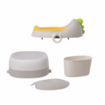 Olita pentru Copii, Flippy, 3 in 1, Detasabila, Inaltator, Reductor WC, cu Capac, 100 de Saci de Unica Folosinta, Gri - imagine 3