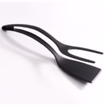 Spatula Multifunctionala tip Cleste, Flippy, Spatula Cleste pentru Gatit, Silicon PP, pentru Alimente, Carne, Paine, 31 x 8.5 cm Negru