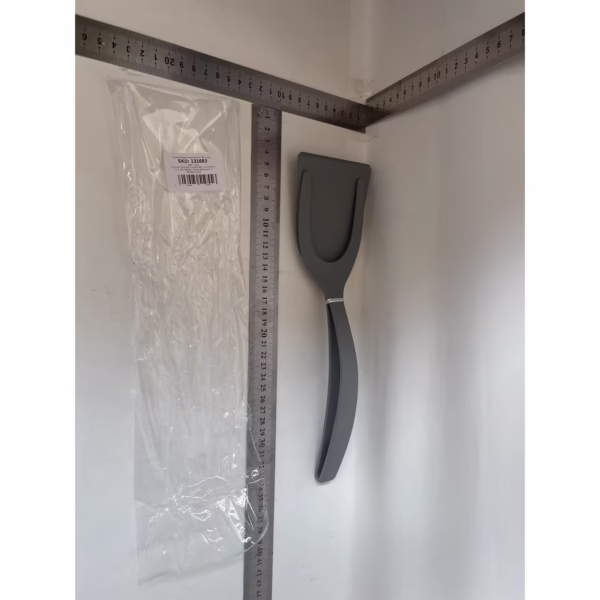 Spatula Multifunctionala tip Cleste, Flippy, Spatula Cleste pentru Gatit, Silicon PP, pentru Alimente, Carne, Paine, 31 x 8.5 cm Gri - imagine 2
