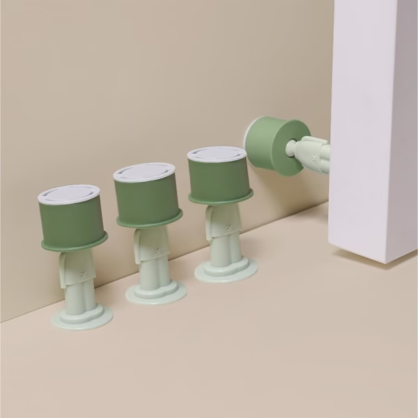 Opritor de Usa, Flippy, din Silicon, Model Magicial, cu Prindere de Perete, Anti-Coliziune, 4x 8.5 cm, Verde - imagine 2