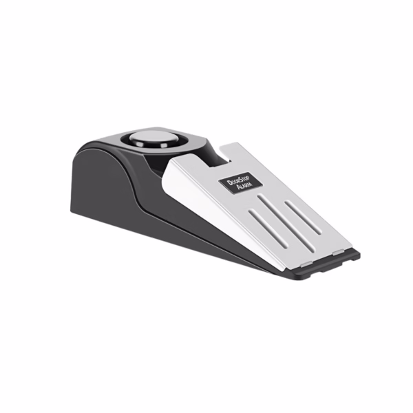Opritor pentru Usa cu Alarma, Flippy, 120DB, cu Baterii, cu 3 Trepte de Sensibilitate, Antialunecare, Buton ON-OFF, 14x4.5x4 cm, Negru - imagine 1