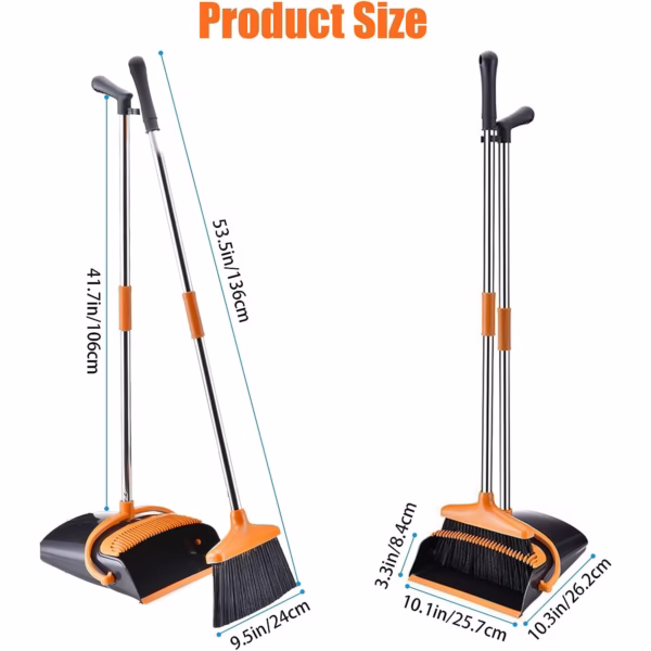 Set matura si faras cu coada, Flippy, Pentru uz casnic, Plastic/Otel, Portocaliu/Negru, Depozitare verticala, 26x25.5x83 cm - imagine 5