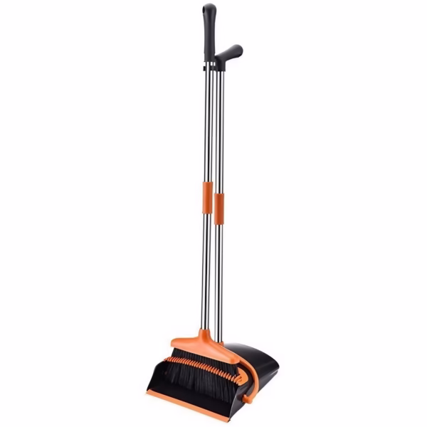 Set matura si faras cu coada, Flippy, Pentru uz casnic, Plastic/Otel, Portocaliu/Negru, Depozitare verticala, 26x25.5x83 cm - imagine 1