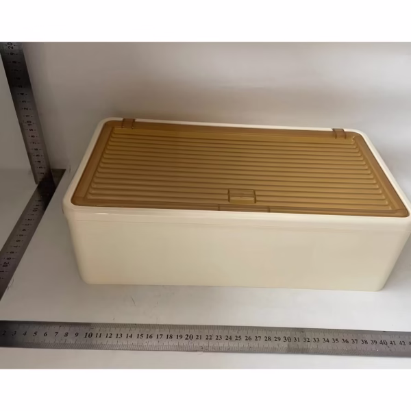Organizator Cosmetice, Flippy, Montare pe Perete fara Perforare, 36.5x10.9x20 cm, cu 3 Rafturi, din PP si ABS, Bej, Usa Transparenta - imagine 2