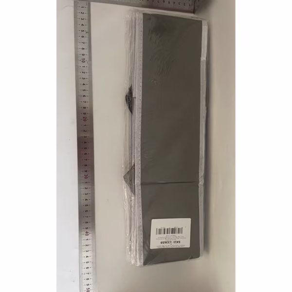 Organizator pentru Sertar, Flippy, 3 Marimi, pentru Lenjerie, Tricouri, Sosete, 6 Piese, Pliabil, Stivuibil, din Tesatura, Gri/Alb - imagine 3