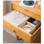 Organizator pentru Sertar, Flippy, 3 Marimi, pentru Lenjerie, Tricouri, Sosete, 6 Piese, Pliabil, Stivuibil, din Tesatura, Gri/Alb - imagine 5