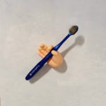 Suport de Baie, Flippy, Multifunctional, pentru Periute/Cabluri, din PVC, cu Ventuza, Model Mana, 7 x 6.5 cm, Crem - imagine 2