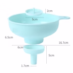 Palnie din plastic 3 in 1 Flippy, doua dimensiuni de scurgere, cu filet si filtru, diametru scurgere 5.4 cm, 11.5 x 16.7 cm, albastru - imagine 4