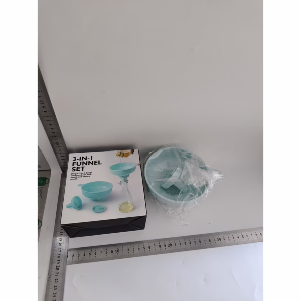 Palnie din plastic 3 in 1 Flippy, doua dimensiuni de scurgere, cu filet si filtru, diametru scurgere 5.4 cm, 11.5 x 16.7 cm, albastru - imagine 10