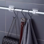 Set 2 Carlige Adezive Transparente, Flippy, Rezistente la Apa, 5 kg, Plastic, 6x6x4 cm - imagine 3
