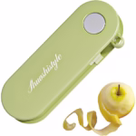 Peeler pentru Legume si Fructe, Flippy, 3.6 x 9.1 cm, Multifunctional, Curatator Pliabil, din ABS si Otel Inoxidabil, Verde - imagine 4