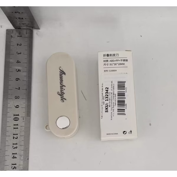 Peeler pentru Legume si Fructe, Flippy, 3.6 x 9.1 cm, Multifunctional, Curatator Pliabil, din ABS si Otel Inoxidabil, Alb - imagine 2