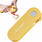 Peeler pentru Legume si Fructe, Flippy, 3.6 x 9.1 cm, Multifunctional, Curatator Pliabil, din ABS si Otel Inoxidabil, Galben - imagine 7