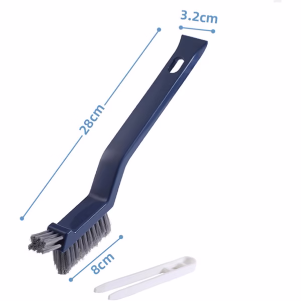 Perie 3in1 de Curatat Podele si Rosturi, Flippy, Lungime Maner 28 cm, Peri din PP, Otel si Plastic, Cleste pentru Scame si Par Inclus, Albastru - imagine 4