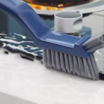 Perie 3in1 de Curatat Podele si Rosturi, Flippy, Lungime Maner 28 cm, Peri din PP, Otel si Plastic, Cleste pentru Scame si Par Inclus, Albastru - imagine 5