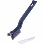 Perie 3in1 de Curatat Podele si Rosturi, Flippy, Lungime Maner 28 cm, Peri din PP, Otel si Plastic, Cleste pentru Scame si Par Inclus, Albastru
