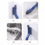 Perie 3in1 de Curatat Podele si Rosturi, Flippy, Lungime Maner 28 cm, Peri din PP, Otel si Plastic, Cleste pentru Scame si Par Inclus, Albastru - imagine 9