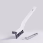 Perie 3in1 de Curatat Podele si Rosturi, Flippy, Lungime Maner 28 cm, Peri din PP, Otel si Plastic, Cleste pentru Scame si Par Inclus, Alb - imagine 2