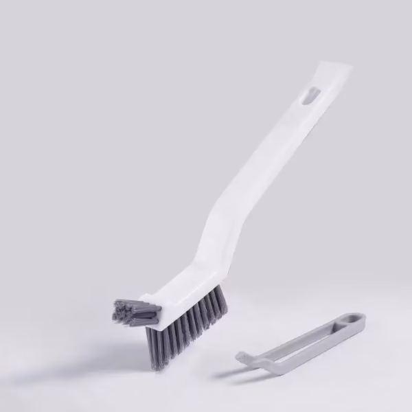 Perie 3in1 de Curatat Podele si Rosturi, Flippy, Lungime Maner 28 cm, Peri din PP, Otel si Plastic, Cleste pentru Scame si Par Inclus, Alb - imagine 2