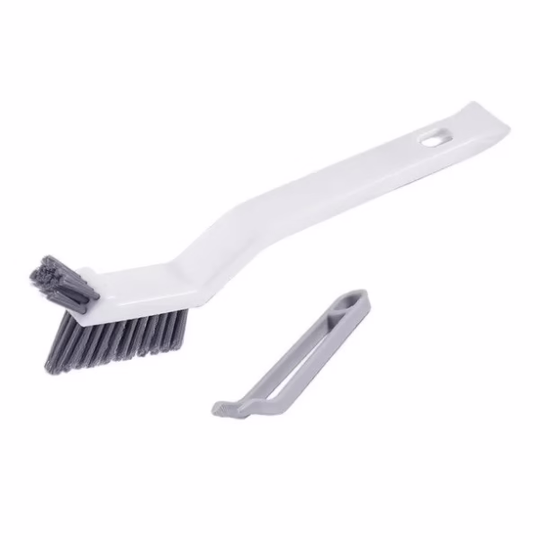 Perie 3in1 de Curatat Podele si Rosturi, Flippy, Lungime Maner 28 cm, Peri din PP, Otel si Plastic, Cleste pentru Scame si Par Inclus, Alb - imagine 1
