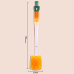 Perie 5 in 1 de Curatat Pahare, Cani, Sticle, Flippy, cu Maner Lung, Accesorii pentru Spalarea Paielor si Capacelor, Usor de Agatat, 36x7x7cm, Portocaliu-Alb - imagine 10