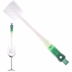 Perie 5 in 1 de Curatat Pahare, Cani, Sticle, Flippy, cu Maner Lung, Accesorii pentru Spalarea Paielor si Capacelor, Usor de Agatat, 36x7x7cm, Verde-Alb - imagine 4