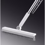 Perie de Curatare pentru Podele si Rosturi, Flippy, Lungime Maner 105 cm, Capat Pivotant 180 Grade, Peri din PP, Otel si Plastic, Cleste pentru Scame si Par Inclus, Alb - imagine 2