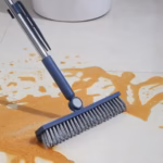 Perie de Curatare pentru Podele si Rosturi, Flippy, Lungime Maner 105 cm, Capat Pivotant 180 Grade, Peri din PP, Otel si Plastic, Cleste pentru Scame si Par Inclus, Albastru - imagine 4