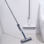 Perie de Curatare pentru Podele si Rosturi, Flippy, Lungime Maner 105 cm, Capat Pivotant 180 Grade, Peri din PP, Otel si Plastic, Cleste pentru Scame si Par Inclus, Albastru - imagine 6