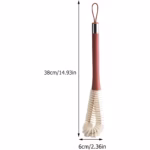 Perie de Curatat Pahare, Sticle, Biberoane, Flippy, cu Maner Lung, Uz Casnic, Silicon, Ergonomic, 3.9x5.4x38.5cm, Rosu - imagine 2