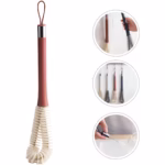 Perie de Curatat Pahare, Sticle, Biberoane, Flippy, cu Maner Lung, Uz Casnic, Silicon, Ergonomic, 3.9x5.4x38.5cm, Rosu - imagine 3