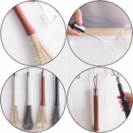 Perie de Curatat Pahare, Sticle, Biberoane, Flippy, cu Maner Lung, Uz Casnic, Silicon, Ergonomic, 3.9x5.4x38.5cm, Rosu - imagine 5