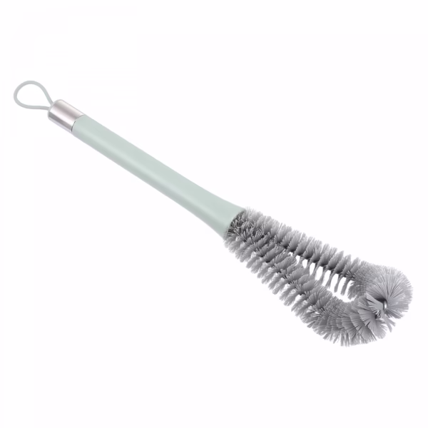 Perie de Curatat Pahare, Sticle, Biberoane, Flippy, cu Maner Lung, Uz Casnic, Silicon, Ergonomic, 3.9x5.4x38.5cm, Verde - imagine 6