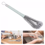 Perie de Curatat Pahare, Sticle, Biberoane, Flippy, cu Maner Lung, Uz Casnic, Silicon, Ergonomic, 3.9x5.4x38.5cm, Verde - imagine 7