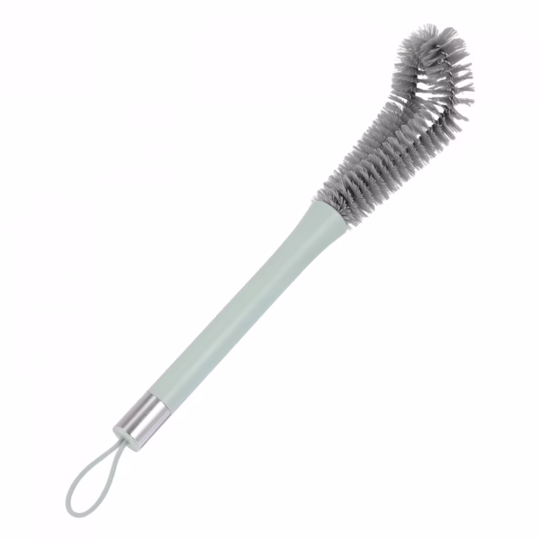Perie de Curatat Pahare, Sticle, Biberoane, Flippy, cu Maner Lung, Uz Casnic, Silicon, Ergonomic, 3.9x5.4x38.5cm, Verde - imagine 8