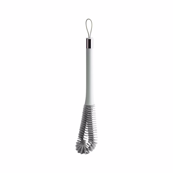 Perie de Curatat Pahare, Sticle, Biberoane, Flippy, cu Maner Lung, Uz Casnic, Silicon, Ergonomic, 3.9x5.4x38.5cm, Verde - imagine 1
