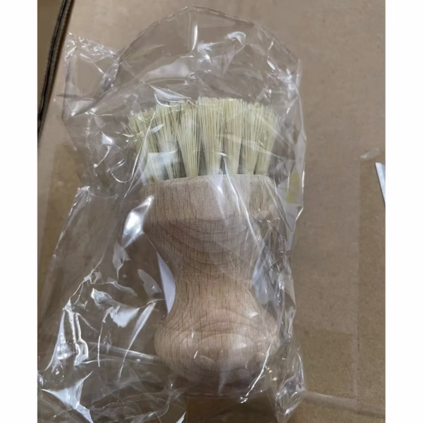 Perie de Curatat Vase si Alimente, Flippy, din Lemn de Bambus, 8 x 5 cm, Perie din Sisal, Maro - imagine 2