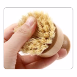 Perie de Curatat Vase si Alimente, Flippy, din Lemn de Bambus, 8 x 5 cm, Perie din Sisal, Maro - imagine 6