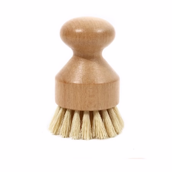 Perie de Curatat Vase si Alimente, Flippy, din Lemn de Bambus, 8 x 5 cm, Perie din Sisal, Maro - imagine 1