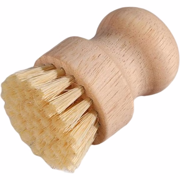 Perie de Curatat Vase si Alimente, Flippy, din Lemn de Fag, 8 x 5 cm, Perie din Sisal, Bej - imagine 1