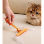 Perie de Indepartare a Scamelor, Flippy, pentru Haine si Par de Animale, cu Doua Fete, Manual, Multifunctional, 12x14.5 cm, Accesoriu pentru Casa, Portocaliu - imagine 10