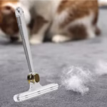 Perie de Indepartare a Scamelor, Flippy, pentru Haine si Par de Animale, cu Doua Fete, Manual, Multifunctional, 12x14.5 cm, Accesoriu pentru Casa, Alb - imagine 8