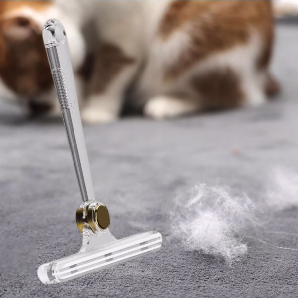 Perie de Indepartare a Scamelor, Flippy, pentru Haine si Par de Animale, cu Doua Fete, Manual, Multifunctional, 12x14.5 cm, Accesoriu pentru Casa, Alb - imagine 8